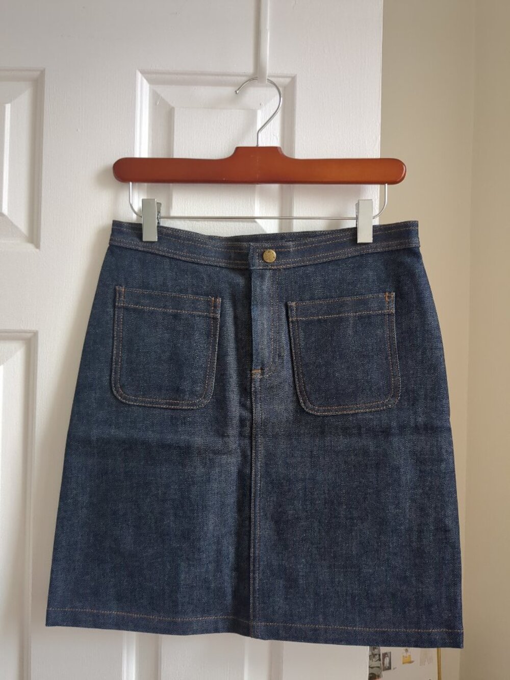 APC denim mini skirt with front pockets size 34 / XS-Small